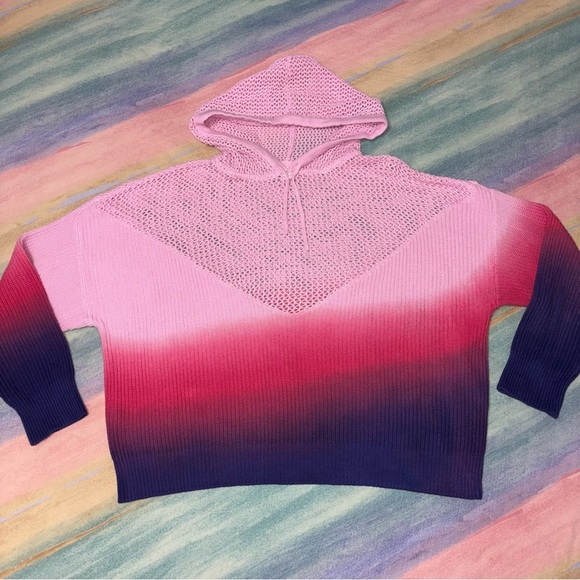 Spiritual Gangster Amar Meshed Up Ombré Cherry Dip Dye Hoodie size S oversized - Picture 2 of 10